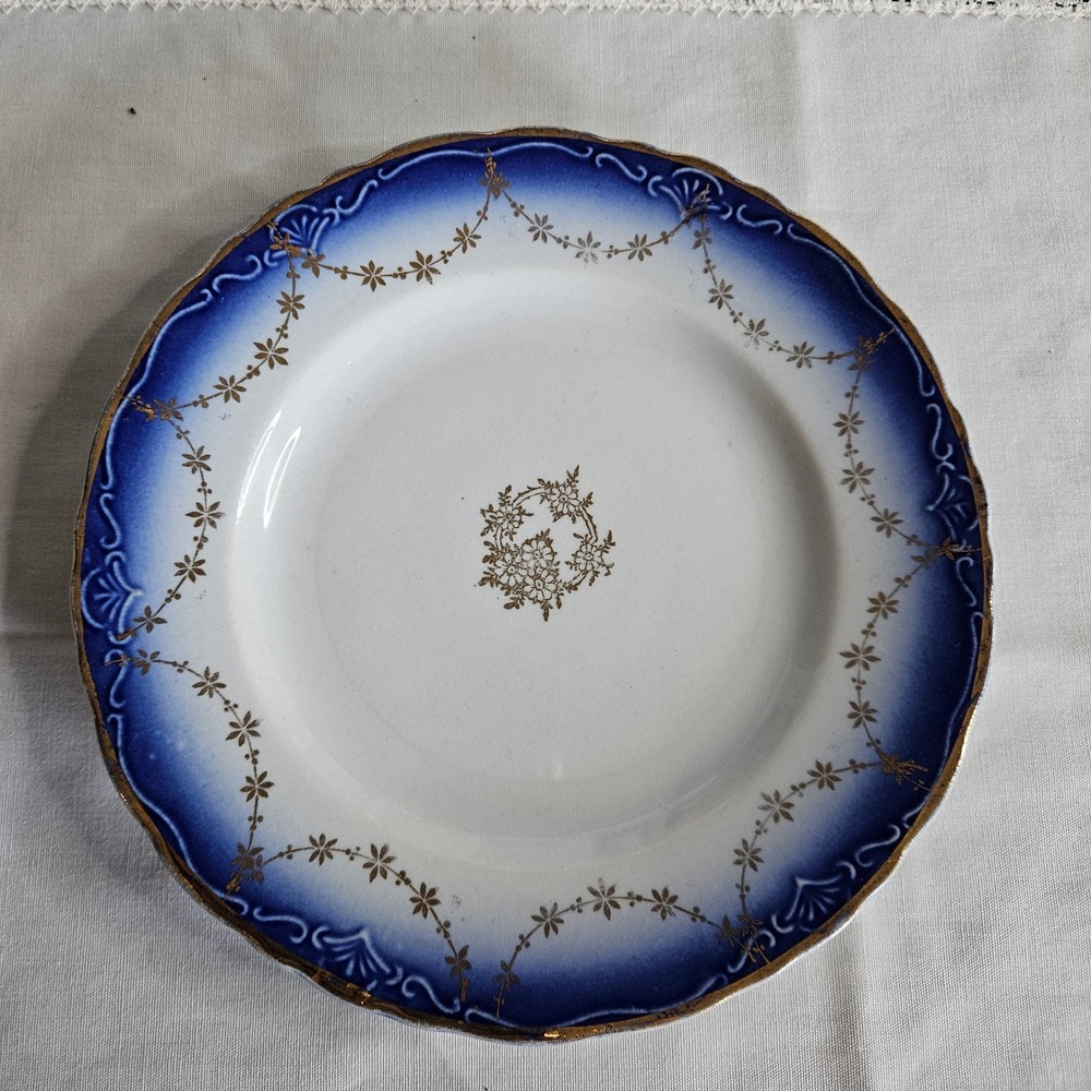 Antique La Francaise FC Co Porcelain Flow Blue FC8 Pattern Plate 6" USA